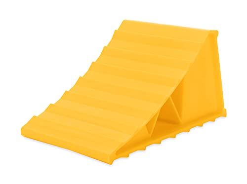 Camco 44432 Wheel Chock Without Rope, Helps Keep Your Trailer or RV in Place (Pack of 1), Yellow
