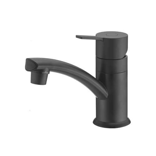 Dura Faucet (DF-PL200M-MB) RV Streamline Single Lever Lavatory Faucet – Matte Black, 1-Hole Centerset Sink Faucet, Leak-Free Ceramic Cartridge, Lead-Free, Easy Installation