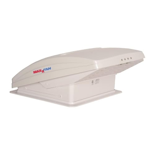 MAXXAIR Maxxfan Deluxe Vent, Fan and Vent Cover All in One - Powerful 10-Speed Reversible Fan with Thermostat, Built-In Rain Cover, Remote Control, Intake & Exhaust Fan, White (00-07000K)