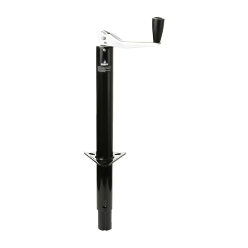 Husky Towing Trailer Tongue Jack 30774, Manual A-Frame Top Wind, 1000 Pound Capacity, 14-7/8 Inch Travel, 22-1/4 Inch Height, 8-1/2 Inch Clearance, Bolt-On or Weld-On, Powder Coated, Black, Steel