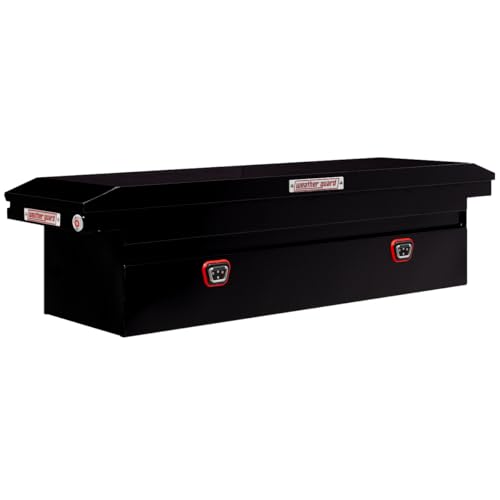 Weather Guard Model 120-5-04 Saddle Truck Box, Steel, for Full Size Trucks, Low Profile, Gloss Black, 11.0 cu ft Capacity