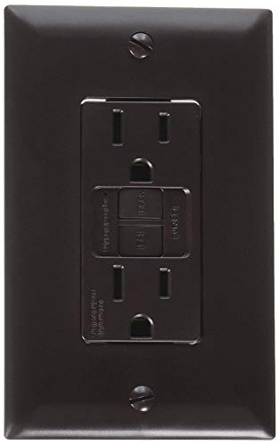 RV DESIGNER S805 Dual GFCI Outlet with Cover Plate, Brown, AC Electrical product image