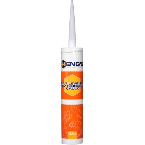HENG'S Industries One New 10.1 Fluid Ounce Self-Leveling White Joint Sealant Tube | Easy Application | Great for Installing Vents, A/C Units, Skylights, Antennas | Trailers, RVs | 95502-C