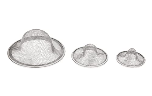Camco Sink and Shower Drain Strainers | Designed to Keep Food and Hair Out of Plumbing | 3-Pack (42273)