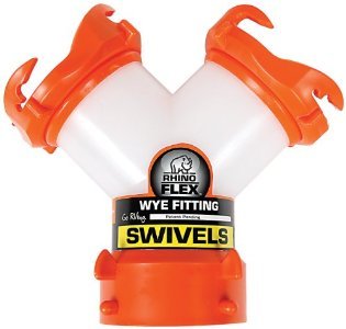 Camco RhinoFLEX Camper/RV Wye Sewer Hose Fitting | Features 360-Degree Swivel Ends & Built-In Gaskets for Odor Tight Connection | Allows for 2 Sewer Hoses to Connect to the Same Dump Station (39812),