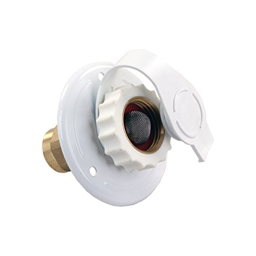 JR Products 62155 White Aluminum City Water Flange - 1/2" FPT x 3/4"