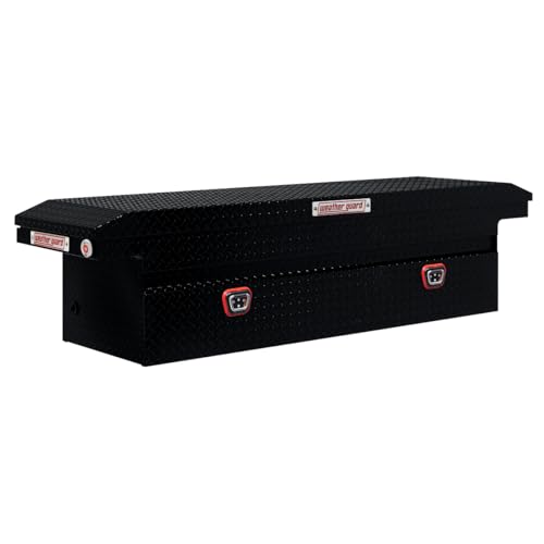 Weather Guard Model 121-5-04 Saddle Truck Box, Aluminum, for Full Size Trucks, Low Profile, Gloss Black, 11.0 cu ft Capacity