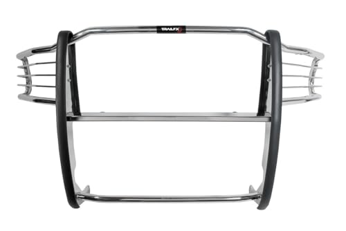 TrailFX Grille Guard for Silverado 2500 HD and 3500 HD 2020-2023 One Piece Polished Stainless Steel with Brush Guard Pre-Drilled Light Mounts TrailFX E0038S