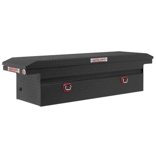 Weather Guard Model 121-52-04 Saddle Truck Box, Aluminum, For Full Size Trucks, Low Profile, Textured Matte Black, 11.0 cu ft capacity