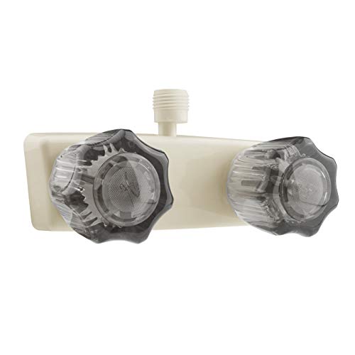 Dura Faucet DF-SA100S-BQ RV/Motorhome/Trailer Shower Faucet Valve Diverter with Smoked Acrylic Knobs (Bisque Parchment)