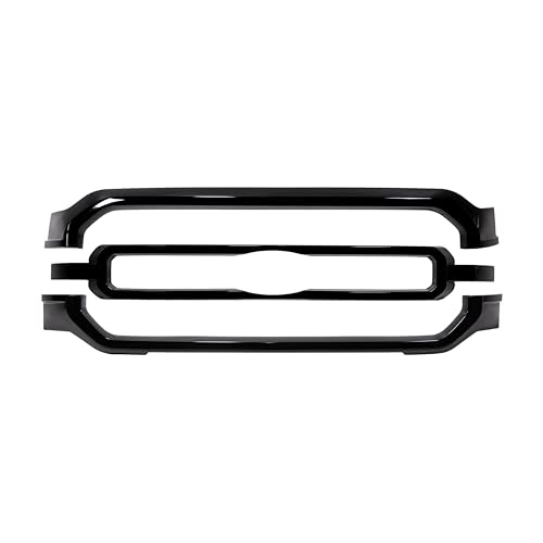 CCI Grille Insert GI184BLK, Overlay, Bar Style, 3 Piece, With Emblem Cutout, Painted, Gloss Black, ABS Plastic, Fits 2021-2025 Ford F-150 - XL/XLT Models