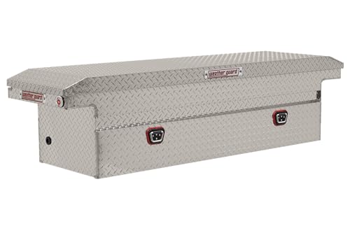 Weather Guard Model 121-0-04 Saddle Truck Box, Aluminum, For Full Size Trucks, Low Profile, Clear, 11.0 cu ft capacity