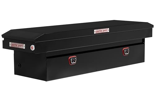 Weather Guard Model 126-5-04 Saddle Truck Box, Steel, for Full Size Trucks, Standard Profile, Gloss Black, 11.0 cu ft Capacity