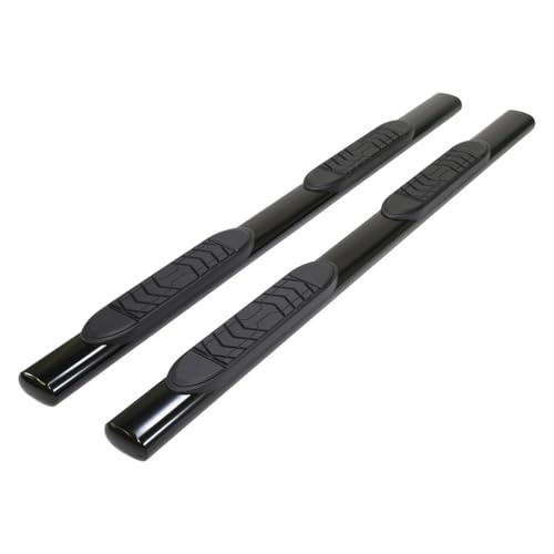 TrailFX Nerf Bar Fits Ford F-150 Super Crew 2015-2026 Straight 5 Inch Oval Black Powder Coated Steel Side Steps with Slip-Resistant Step Pads Rocker Panel Mount Set of 2 Running Boards TrailFX A7042B