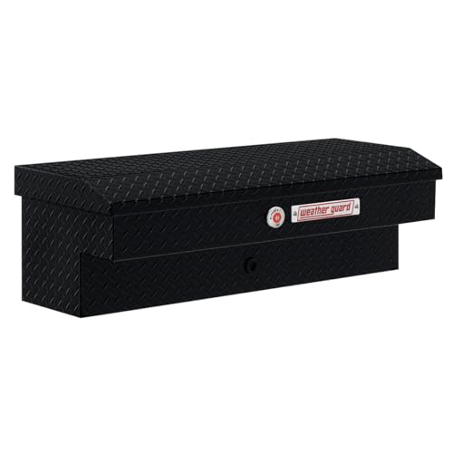 Weather Guard Model 184-5-04 41in Lo-Side Truck Box, Aluminum, Gloss Black, 3.0 cu ft capacity