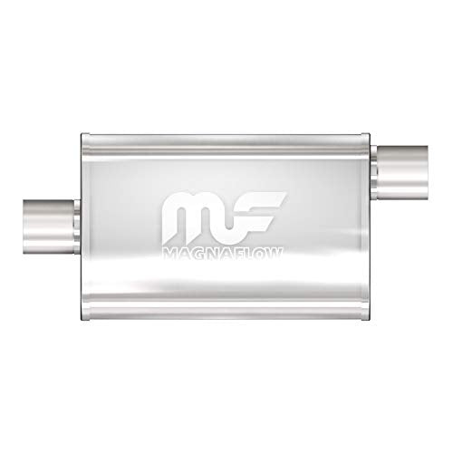 MagnaFlow Performance Exhaust Muffler 11226: 2.5"/2.5" Inlet/Outlet, 4x9x14" Oval, Stainless Steel, Satin Finish