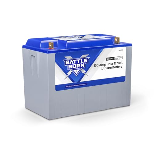 100Ah 12V Lithium-Ion (LiFePO4) RV, Marine, Solar, & Off Grid Battery - Internal BMS, High & Low Temperature Protection - Battle Born Batteries