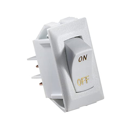 RV DESIGNER S265 Rocker Switch, 10 Amp, On / Off, SPST, White w/ Gold Text, DC Elect... product image