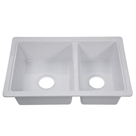 LIPPERT COMP 809030 Lippert RV Double Kitchen Galley Sink - 25 x 17 x 6.6 - White — Dur... product image