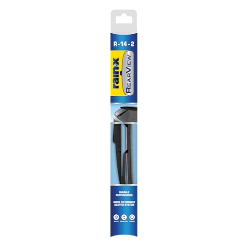 Rain-X 850214 RearView Wiper Blade 14", OEM Replacement Rear Windshield Wiper, Interchangeable Adapter for Easy Installation, All-Weather & All-Season Performance, Composite