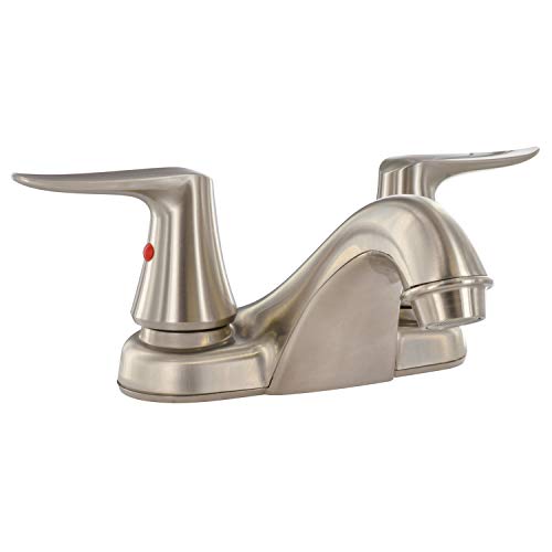 VALTERRA LLC PF222405 Valterra Faucet 4 Deck Lav Brushed Nickel 2-Lever Handle product image