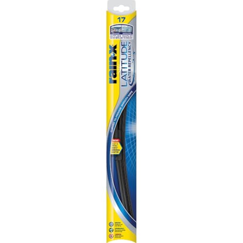 Rain-X 5079283-2 Latitude 2-In-1 Water Repellent Wiper Blades, 17 Inch Windshield Wipers (Pack Of 1), Automotive Replacement Blades With Patented Repellency Formula