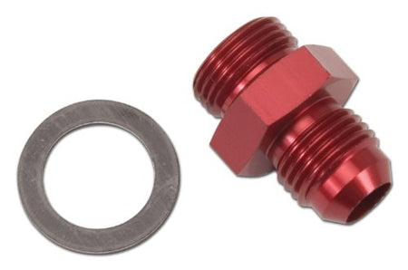 EDELBROCK 8087 Blue Anodized Aluminum Carburetor Inlet Fitting , Red product image