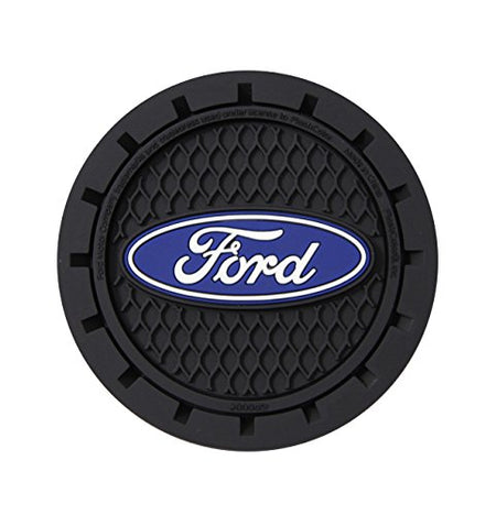 PLASTICOLOR 000651R01 Ford Oval Auto Car Truck SUV Cup Holder Coaster 2-Pack , Blue product image