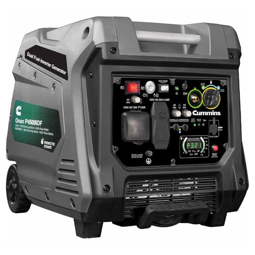 CUMMINS NW A074Z437 Cummins Onan P4500iDF Dual Fuel Inverter Generator, 4500W Gas, 4050... product image