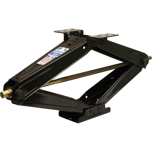 BAL 24028 LoPro Scissors Jack – Low-Profile 24" Manual Stabilizer Jack for RVs & Trailers – 5,000 lb Capacity, Set of 2, Includes Crank Handle