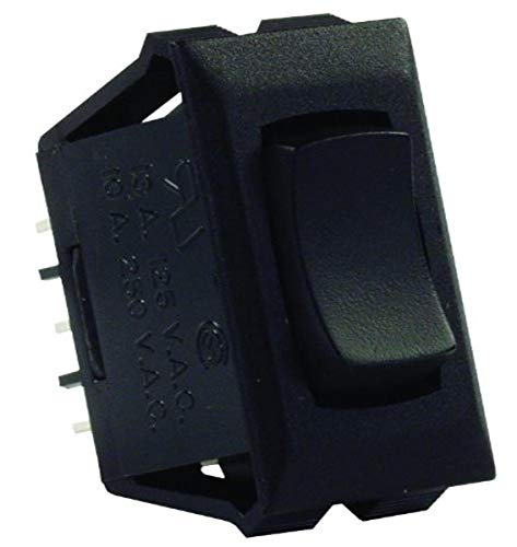 JR Products 12675 Black SPDT Mom-On/Off/Mom-On Switch