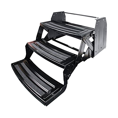 LIPPERT COMP 432687 onents  24' Radius Corner Manual Step - Triple, 7' Rise , Black product image