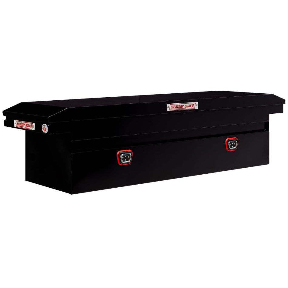 Weather Guard Model 120-5-04 Saddle Truck Box, Steel, for Full Size Trucks, Low Profile, Gloss Black, 11.0 cu ft Capacity