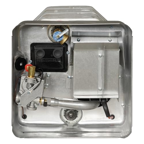 Suburban Advantage RV Tank Water Heater SW10DEL - 10 Gallon Porcelain Lined Steel Tank with Direct Spark Ignition (DSI), Incoloy Electric Element, and 12VDC Relay (5244A)