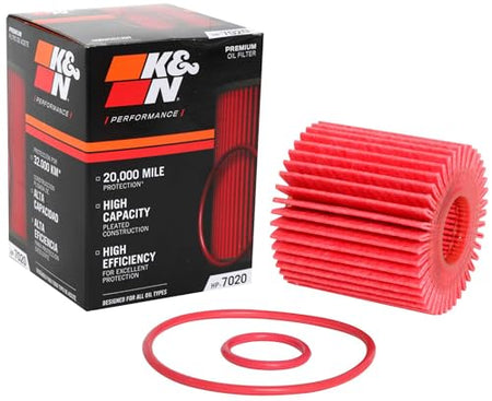 K&N FILTER HP-7020 K&N Oil Filter: 20,000 Mile Engine Protection, High Capacity/High E... product image