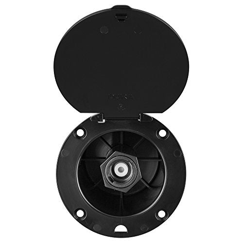 Dura Faucet DF-SA184-BK RV Outdoor Exterior Utility Spray Dock Port with Quick Connect Hookup (Black) (Black)