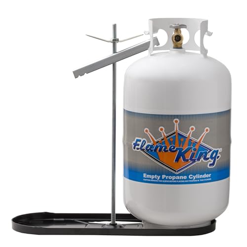 Flame King Dual RV Propane Tank Cylinder Rack for RVs and Trailers for 30lb Tanks - KT30MNT (Tanks Sold Separately), Black