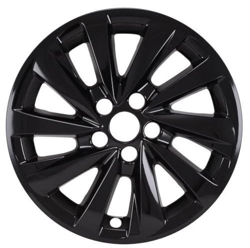 Impostor Wheel Skins Fits Toyota Camry LE 2021-2025 Set of 4 Wheel Skins 17 Inch Diameter 10 Directional Spokes Gloss Black ABS Plastic Snap-On Installation Coast to Coast IWCIMP479BLK