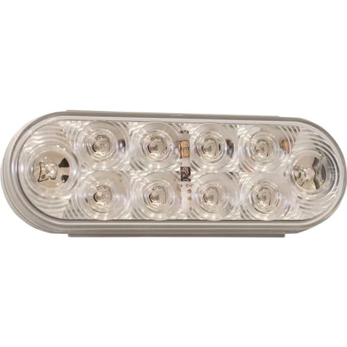 Buyers Products Company Buyers Products 5626553 6" Oval Stop/Turn/Tail Light w/ 10 Red LEDs, Clear Lens - Outdoor Depot