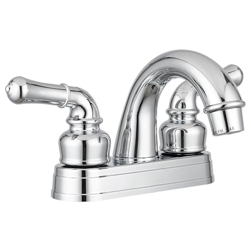 DURA FAUCET DF-PL620C-CP RV Bathroom Sink Faucet - Smooth Turning 2-Lever (Chrome) product image