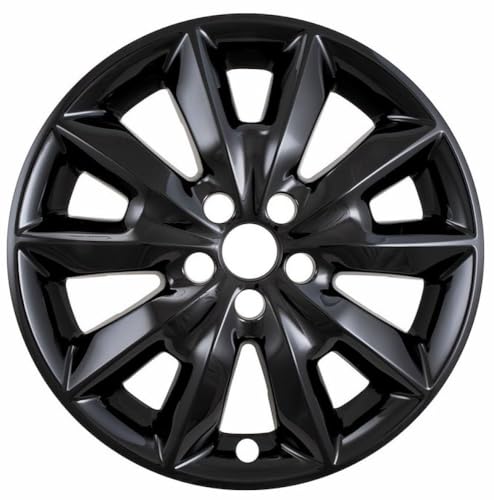 Impostor Wheel Skin Fits Jeep Cherokee Limited 2014-2018 Set of 4 Wheel Covers 18 Inch Diameter, 10 Spoke Gloss Black Painted ABS Plastic Snap-On Installation Coast To Coast IWCIMP481BLK