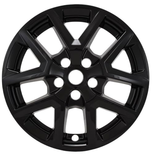 Impostor Wheel Skins Fits Chevrolet Equinox LS and LT 2022-2024 Set of 4 Wheel Covers 17 Inch Diameter 5 V Spoke Gloss Black Painted ABS Plastic Snap-On Installation Coast To Coast IWCIMP486BLK
