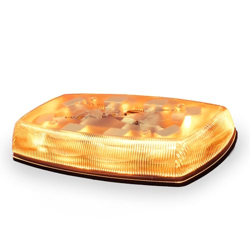 ECCO LED Mini Bar Amber 15 Inch Roof Top Light Bar 12V 24V for Cars Trucks Snow Plow Vehicles Warning Caution Lights, 5 year Warranty