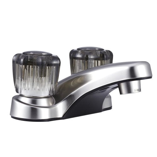 DURA FAUCET DFPL700SSN DF-PL700S-SN RV Bathroom Faucet Acrylic Knobs (Satin Nickel) product image