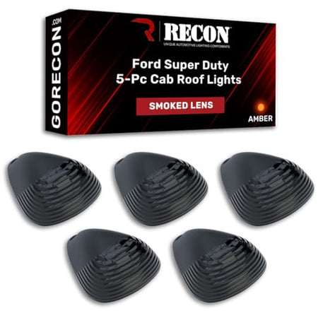 RECON ACCESS 264142BK RECON,  - Ford Super Duty Smoked Cab Roof Light Lenses Only product image