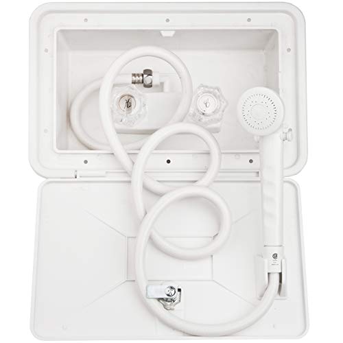 Dura Faucet Dura Faucet DF-SA170-WT RV Weatherproof Exterior Shower Box Kit - Lock and Key (White) - Outdoor Depot