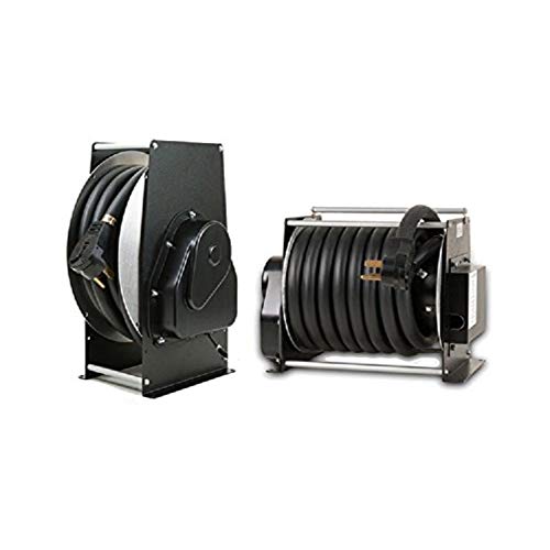 Technology Research Corp RH54331RMK 50 Amp RV Power Cord Reel, High Profile - 33' Cord , Black