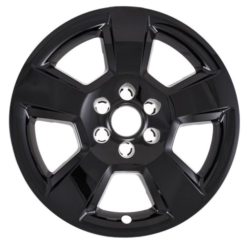 Impostor Wheel Skins Fits Chevrolet Silverado 1500 2014-2018 Set of 4 Wheel Covers 20 Inch Diameter 5 Spoke Gloss Black Painted ABS Plastic Snap-On Installation Coast To Coast IWCIMP490BLK