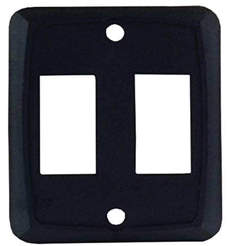 JR Products 12885 Black Double Switch Face Plate