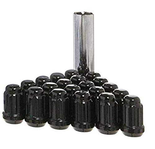 West Coast Wheel Accessories 14X1.5 Bulge Acorn Spline Lug Nuts 1.38" 5 Lug Install Kit Black